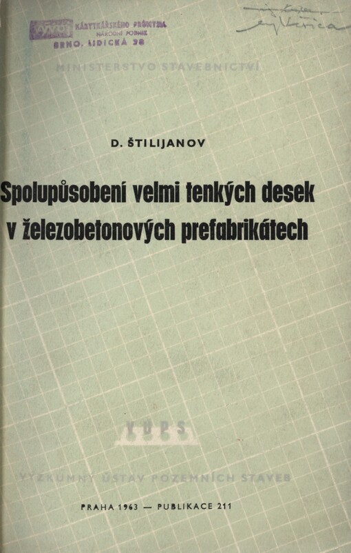 Spolupůsobení velmi tenkých desek v železobetonových prefabrikátech