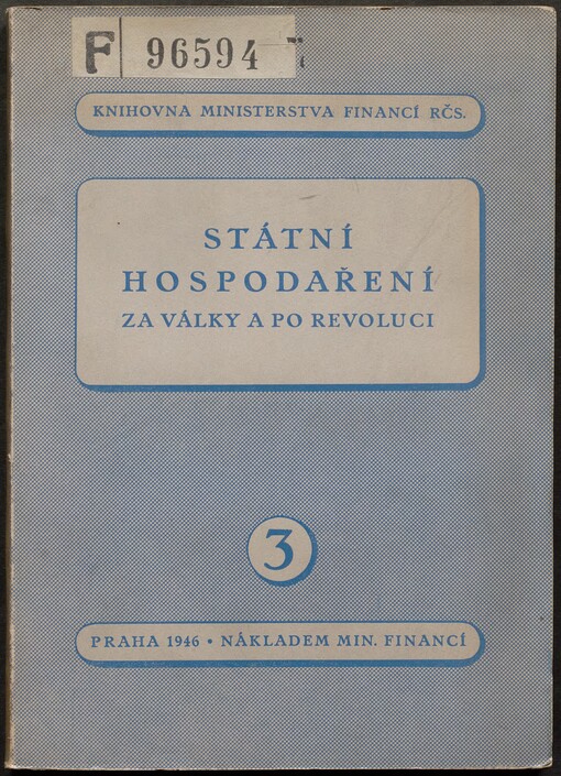 Státní hospodaření za války a po revoluci