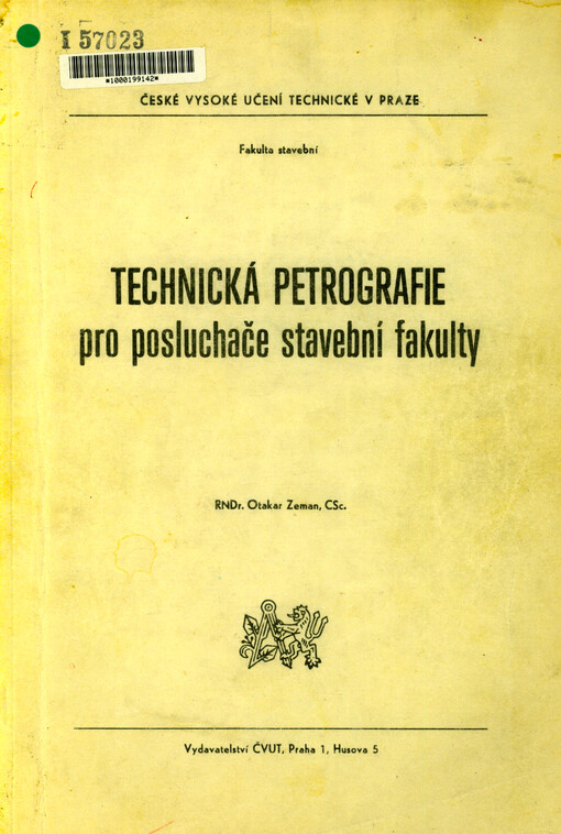 Technická petrografie pro posluchače stavební fakulty