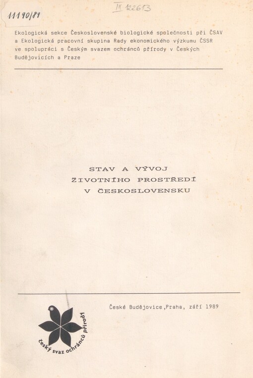 Stav a vývoj životního prostředí v Československu