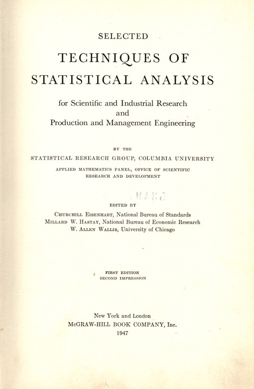 Selected techniques of statistical analysis : for scientific and industrial research and production and management engineering