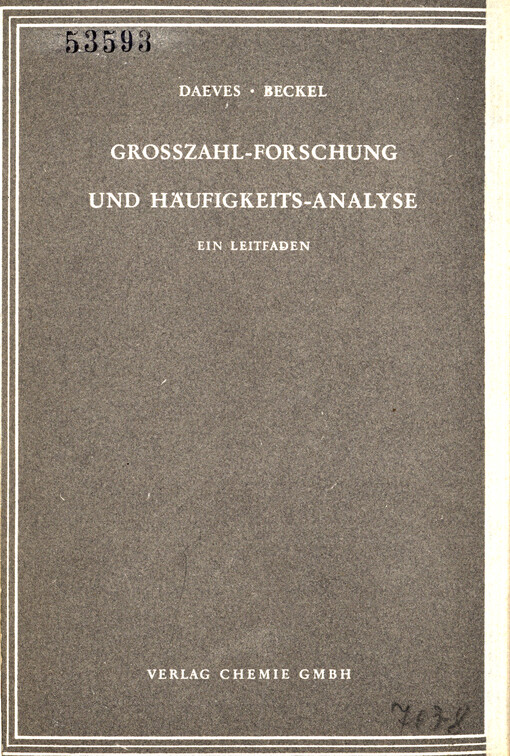 Grosszahl-Forschung und Häufigkeits-Analyse : ein Leitfaden