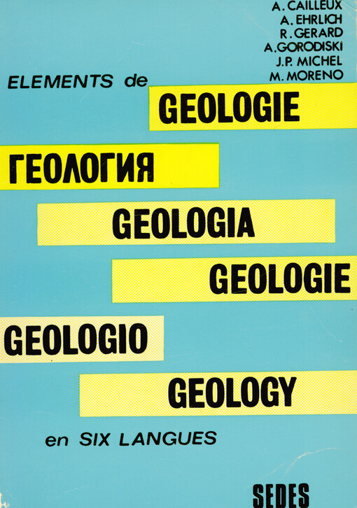 Éléments de géologie en six langues : allemand, anglais, espagnol, esperanto, francais, russe