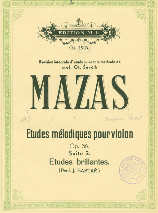 Etudes mélodiques pour violon. Suite 2., Etudes brillantes : op. 36