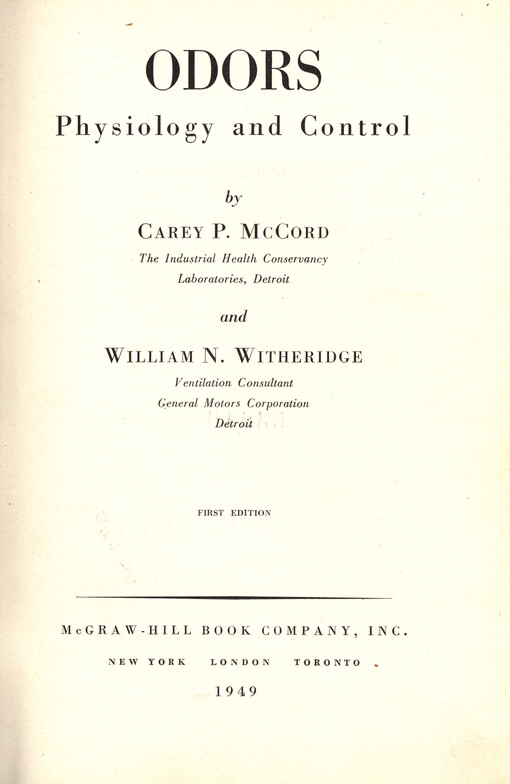 Odors : Physiology and control