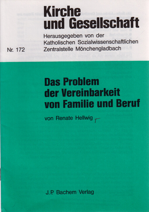 Das Problem der Vereinbarkeit von Familie und Beruf