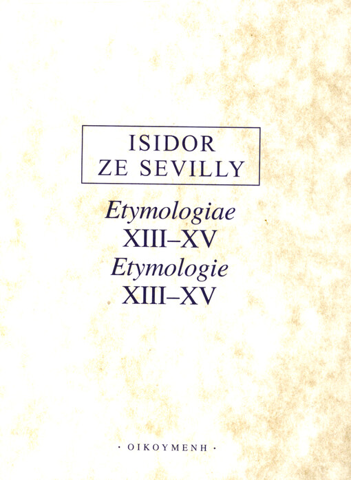 Etymologiae = Etymologie