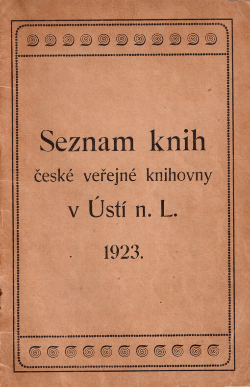 Seznam knih české veřejné knihovny v Ústí n. L. 1923