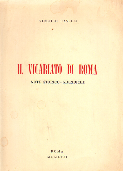 Il vicariato di Roma