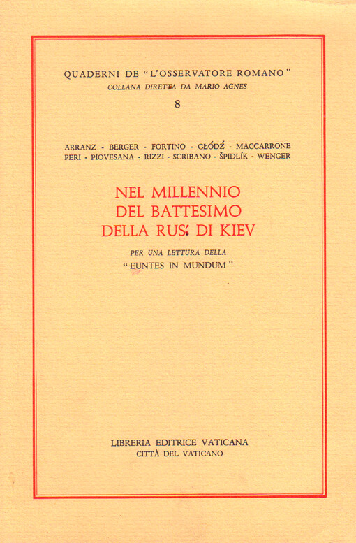 Nel millennio del battesimo della Rus' di Kiev