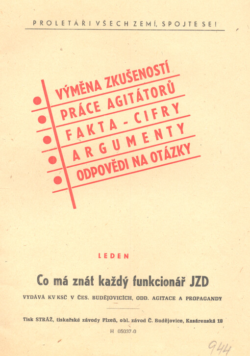 Co má znát každý funkcionář JZD