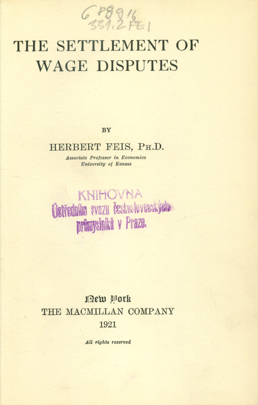 The settlement of wage disputes