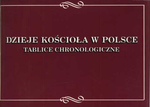 Dzieje kościoła w Polsce : Tablice chronol
