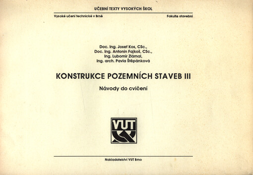 Konstrukce pozemních staveb <<III=03>> : Návody do cvičení