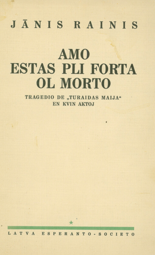 Amo estas pli forta ol morto : tragedio de 