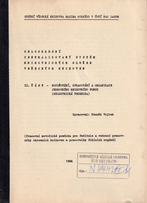 Celookresní centralizovaný systém knihovnických služeb veřejných knihoven