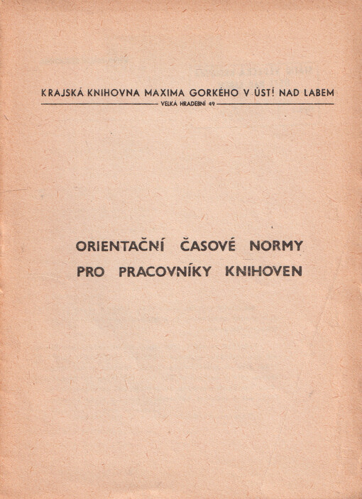 Orientační časové normy pro pracovníky knihoven