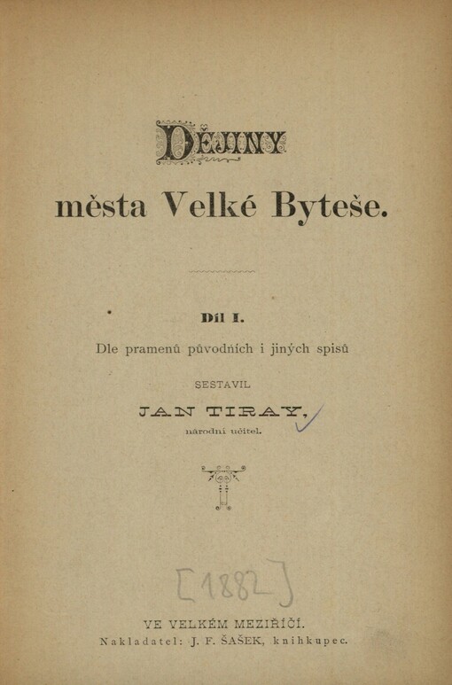 Dějiny města Velké Byteše