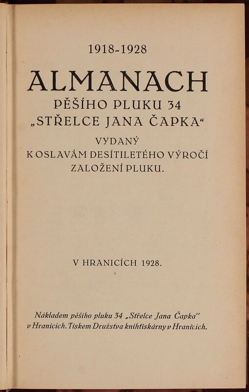 Almanach pěšího pluku 34 