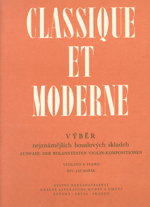 Classique et Moderne. II, Výběr nejznámějších houslových skladeb : violino e piano = Auswahl der bekanntesten Violin-kompositionen
