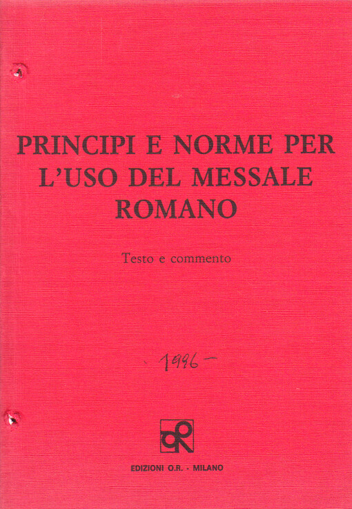 Principi e norme per l'uso del messale romano