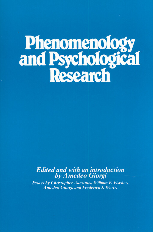 Phenomenology and psychological research