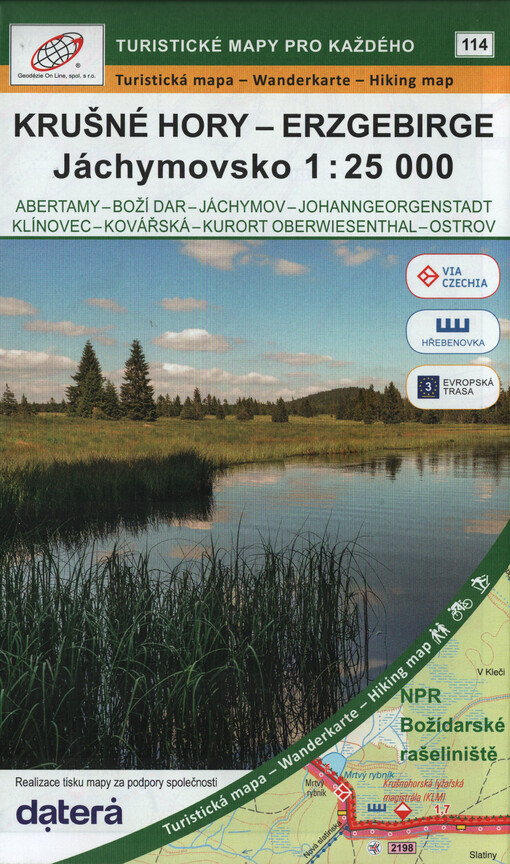 Krušné hory - Erzgebirge, Jáchymovsko 1:25 000 : Abertamy - Boží Dar - Jáchymov - Johanngeorgenstadt - Klínovec - Kovářská - Kurort Oberwiesenthal - Ostrov
