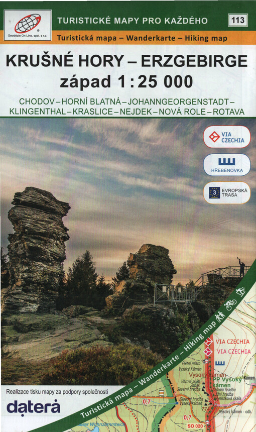Krušné hory - Erzgebirge, západ 1:25 000 : Chodov - Horní Blatná - Johanngeorgenstadt - Klingenthal - Kraslice - Nejdek - Nová Role - Rotava