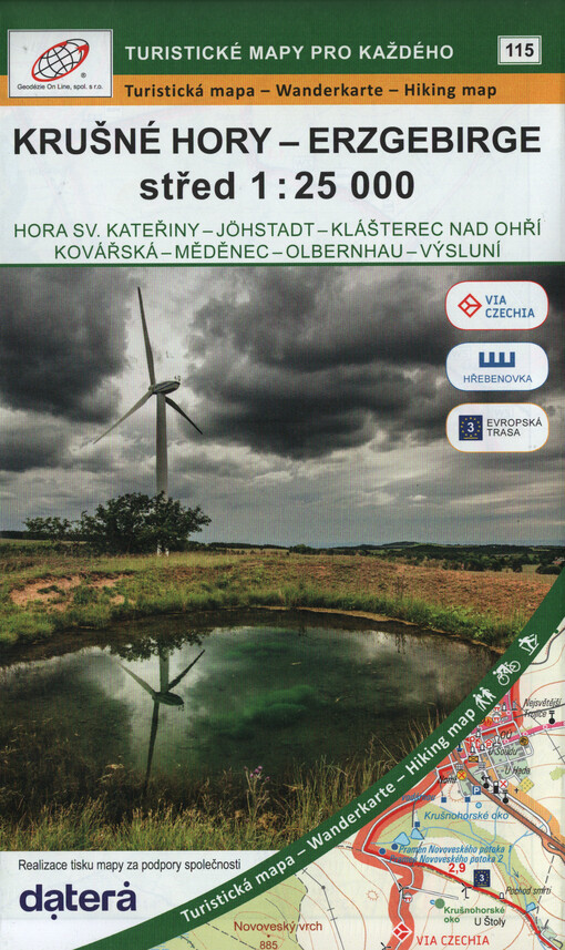 Krušné hory - Erzgebirge, střed 1:25 000 : Hora Sv. Kateřiny - Jöhstadt - Klášterec nad Ohří - Kovářská - Měděnec - Olbernhau - Výsluní