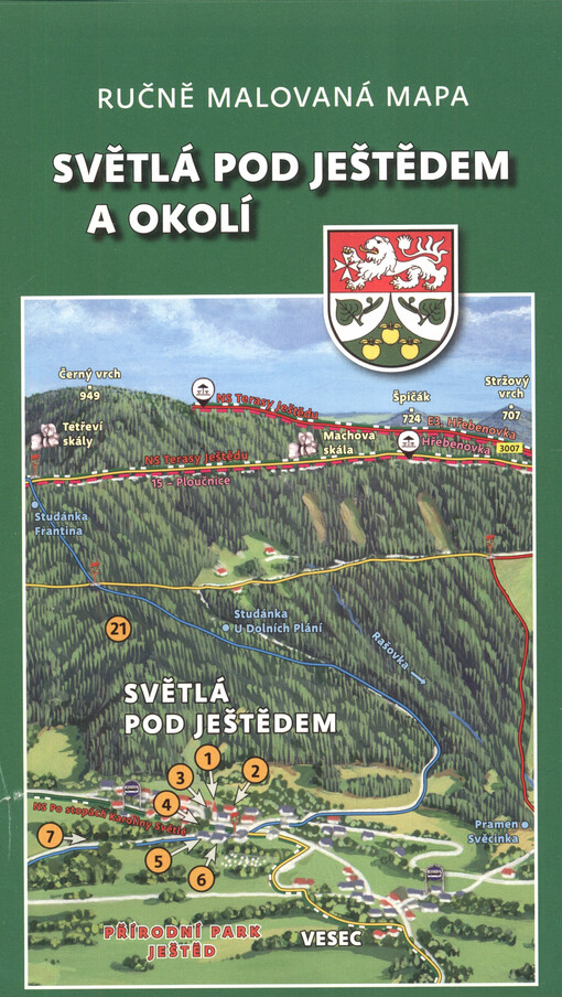 Světlá pod Ještědem a okolí : ručně malovaná mapa