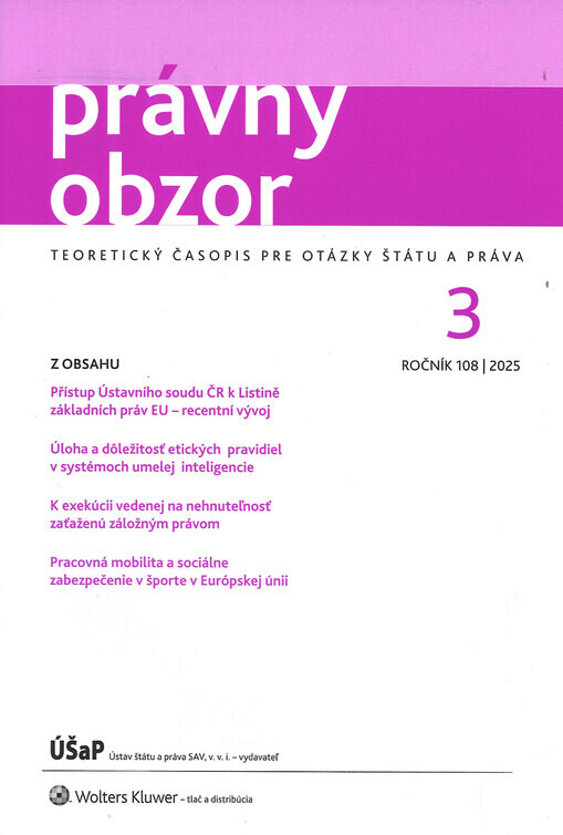 Právny obzor : teoretický časopis pre otázky štátu a práva