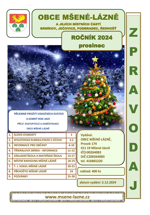 Zpravodaj obce Mšené-lázně