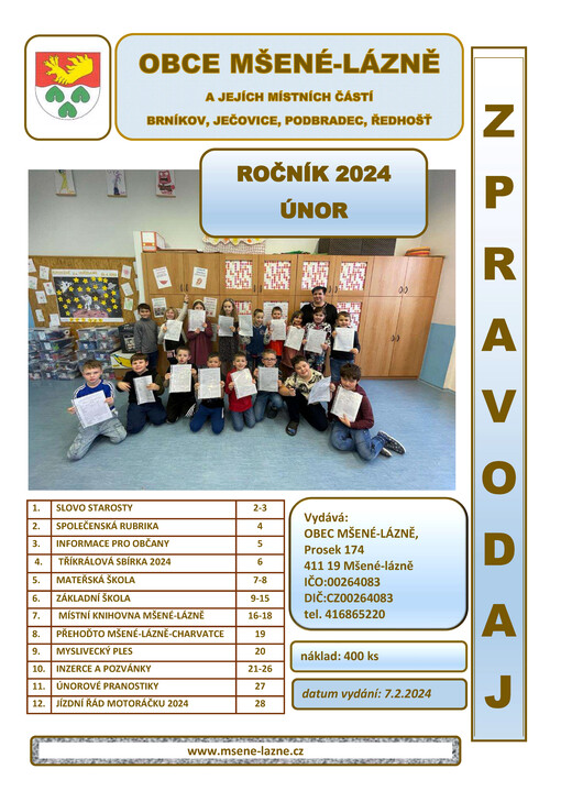 Zpravodaj obce Mšené-lázně