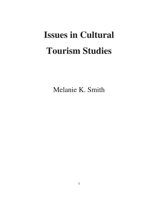 Issues in cultural tourism studies
