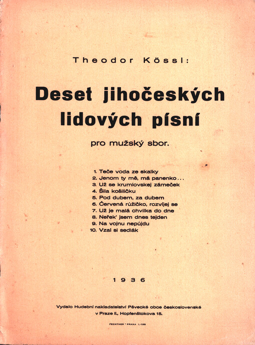 Deset jihočeských lidových písní pro mužský sbor