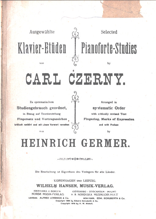 Ausgewählte Klavier-Etüden. Band II.