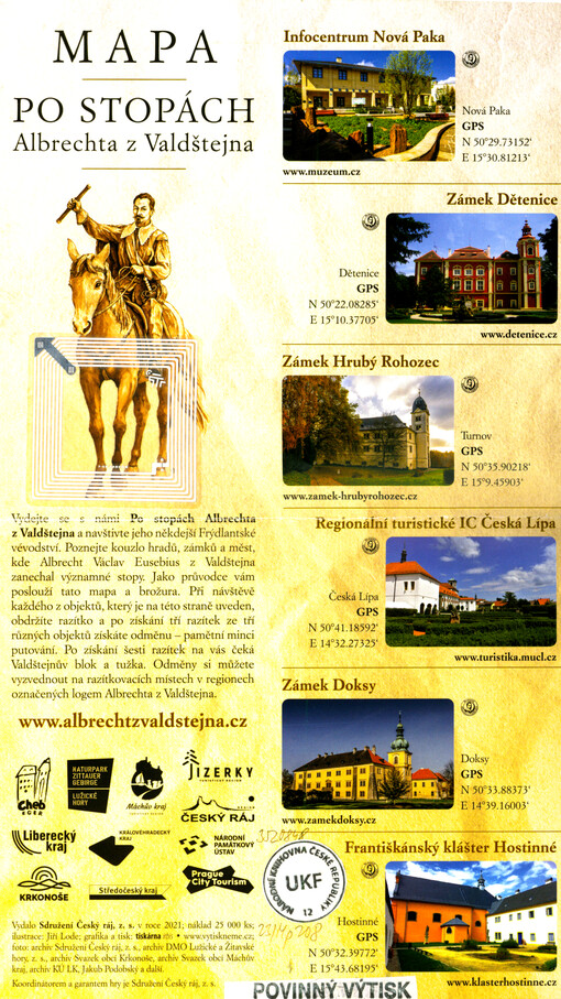 Mapa Frýdlantského vévodství k roku 1634