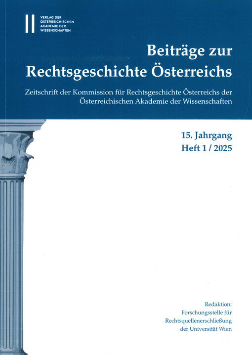 Beiträge zur Rechtsgeschichte Österreichs