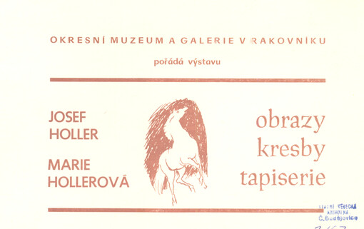 Okresní muzeum a galerie v Rakovníku pořádá výstavu Josef Holler, Marie Hollerová : obrazy, kresby, tapiserie