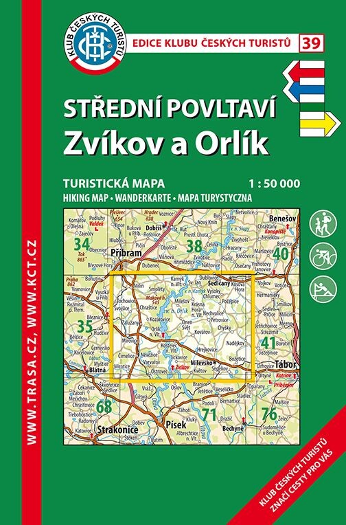Střední Povltaví, Zvíkov a Orlíkturistická mapa 1:50^000 : novinky od roku 2000; barevná zadní strana; kilometráž : digitální kartografie, GPS