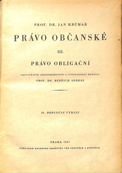 Právo občanské.III.,Právo obligační