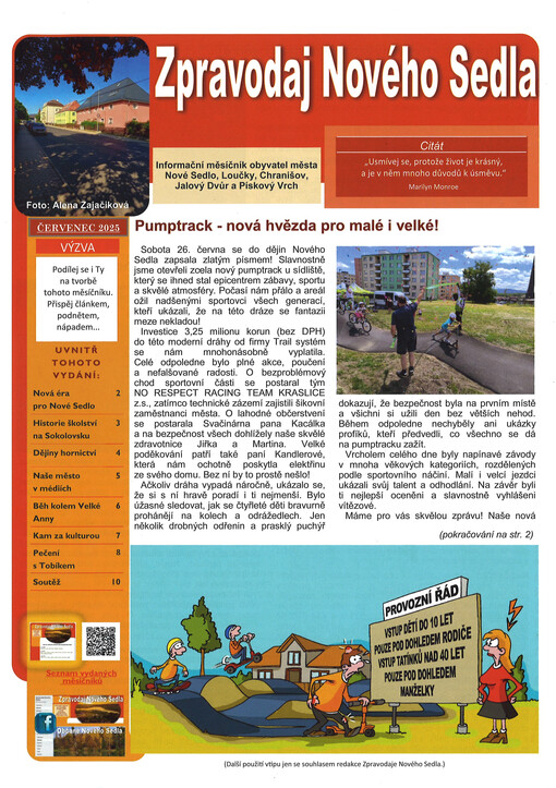 Zpravodaj Nového Sedla : informační měsíčník pro obyvatele Nového Sedla, Louček, Chranišova, Jalového Dvora a Pískového Vrchu