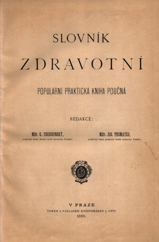Slovník zdravotní : populární praktická kniha poučná