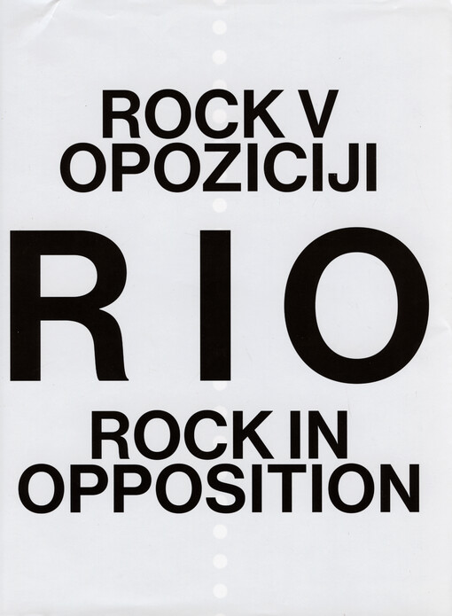 RIO : rock v opoziciji = rock in opposition
