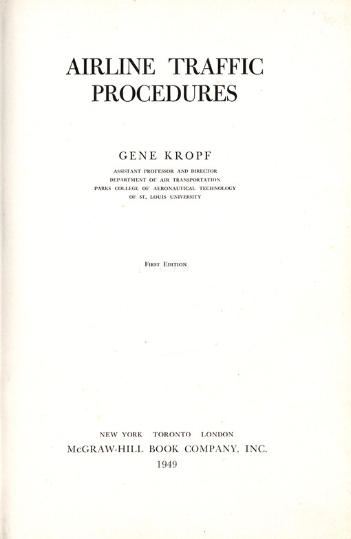 Airline traffic procedures