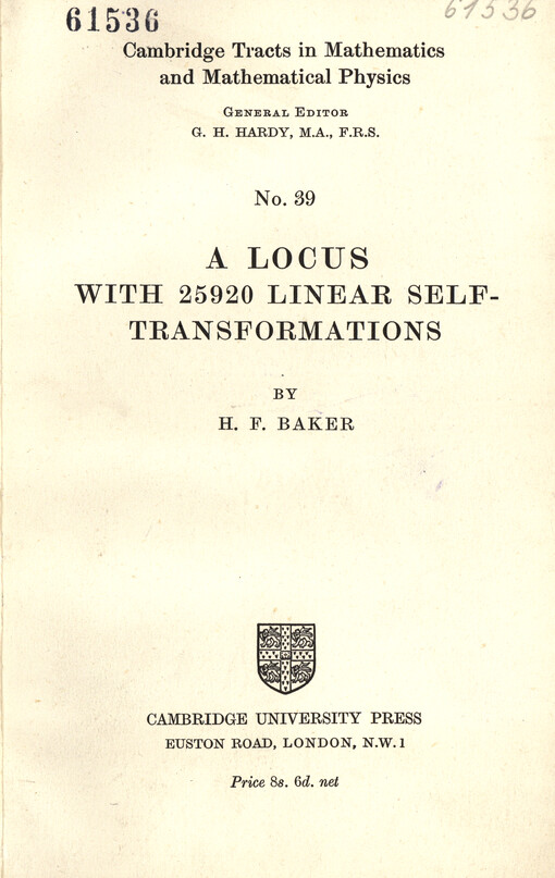 A locus with 25920 self-transformations