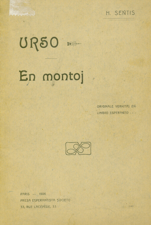 Urso ; En montoj : originale verkitaj en lingvo Esperanto