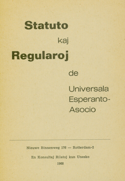 Statuto kaj regularoj de Universala Esperanto-Asocio