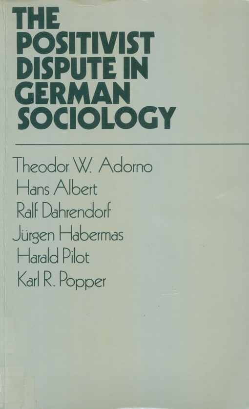 The positivist dispute in German sociology