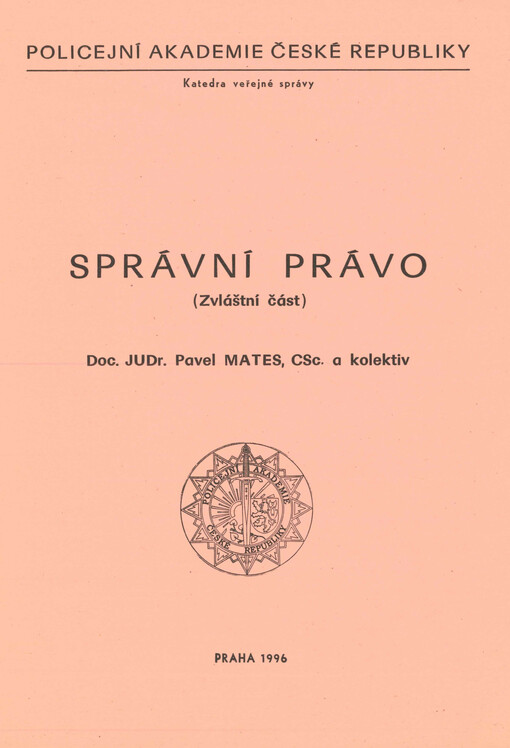 Správní právo : (zvláštní část)